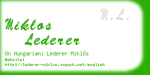 miklos lederer business card